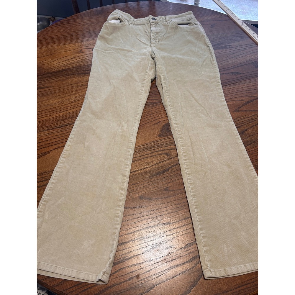 St Johns Bay Tan Corduroy Pants Womens 30x29 Beige Bootcut Stretch Cotton